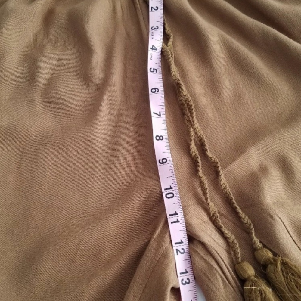 Free People Brown XS linen blend Jumpsuit tie waist long cargo pants - Picture 6 of 6